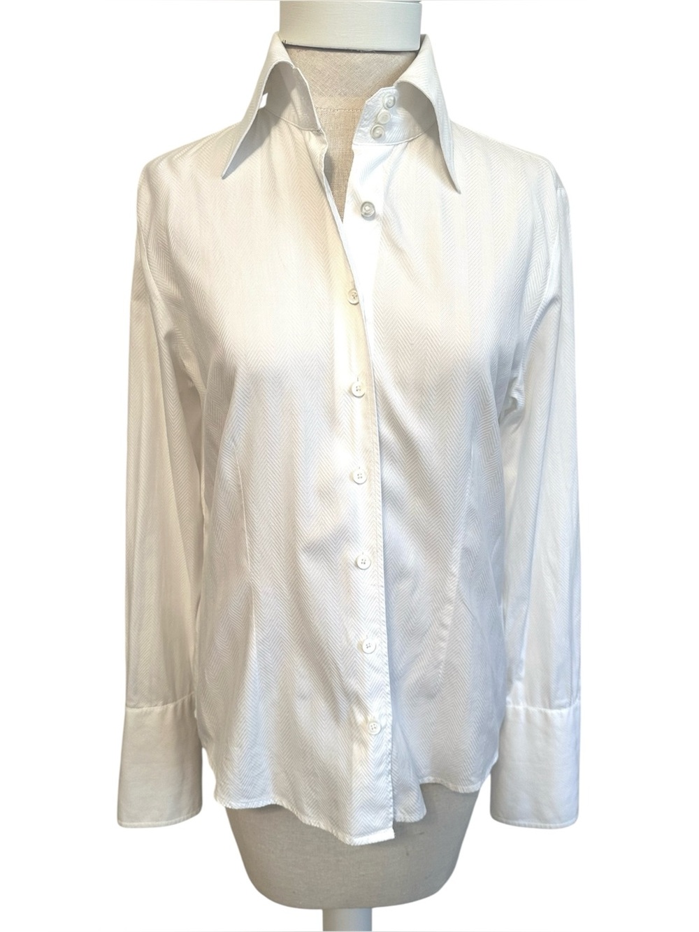 Faconnable 90s Vintage Cotton Women's White Shirt Perfection Small
